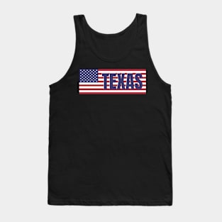 Texas State in American Flag Tank Top